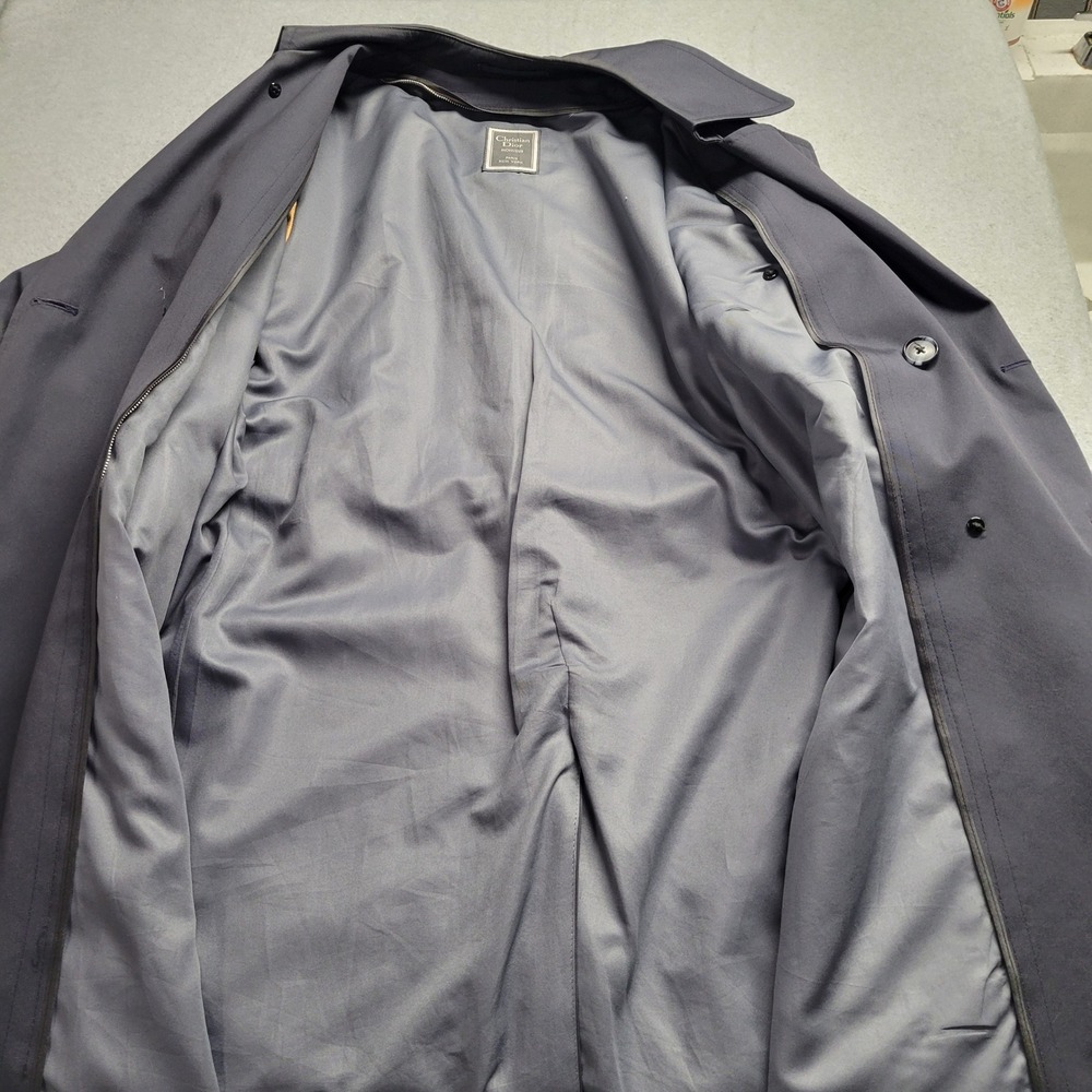 Christian Dior Monsieur Mens 42S Navy Blue Double Breasted Belted Trench Coat - Picture 14 of 16